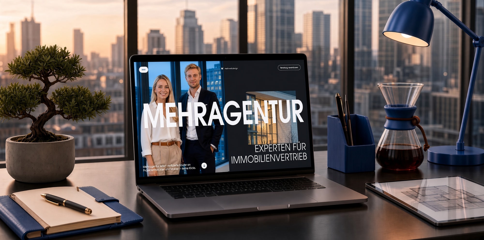 Projekt MEHRAGENTUR: Experten für Immobilienvertrieb — Premium-Website nach dem Relaunch