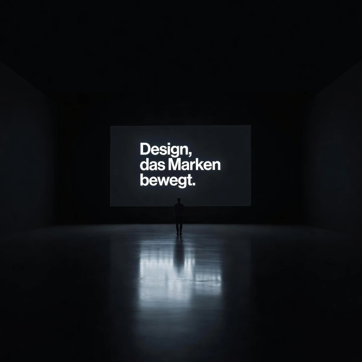 2023 – cinematisch: Grossprojektion einer Website im dunklen Studio